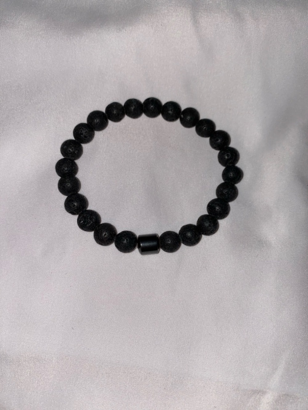 1- Black Lava Stone Stretch Bracelet